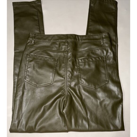 Shinestar Vegan Green Leather Pants - Size Large - Picture 6 of 6
